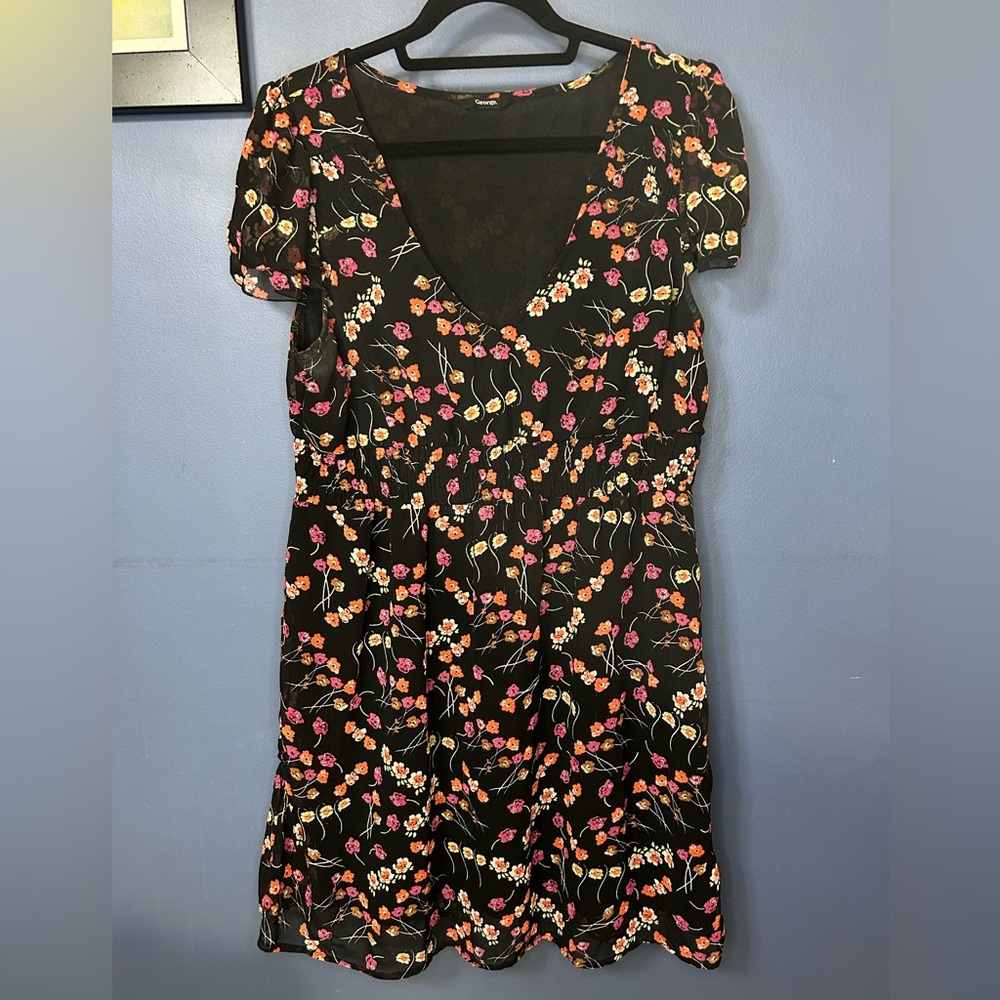 George Black Floral Mini Dress